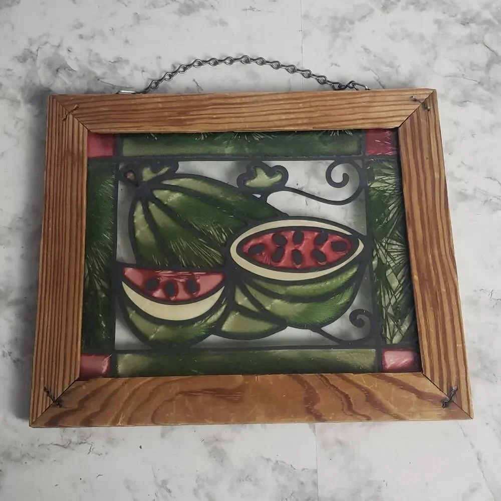 Vintage Glass Picture Watermelon‎ Wall Decor